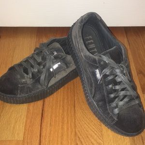 Grey suede puma creepers